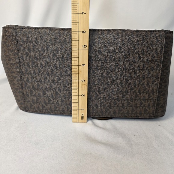 MICHAEL KORS Sinclair Large Pleated Monogram North South Tote Bag.  Excellent - Picture 8 of 10
